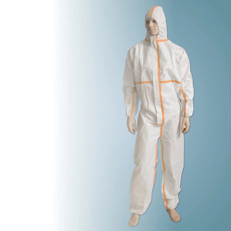 Carton of 50 Type 4/5/6 White Microporous Coverall Liquid and Particle Protection