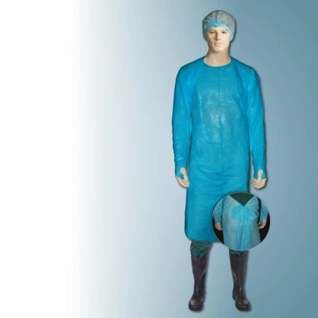 Carton of 100 Packs Bastion Blue CPE Splash Gown