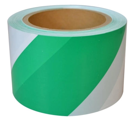 Carton of 20 Packs Maxisafe Green and White Barricade Tape 75mm x 100m