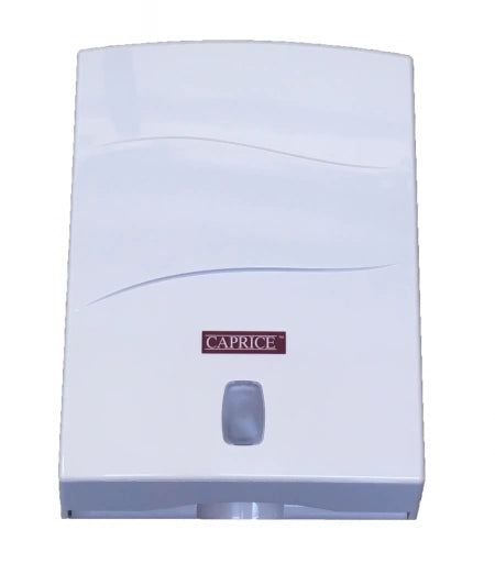Caprice Interleaved Towel Dispenser White ABS Plastic - Suitable for 24 x 23cm /  23 x 29cm / 23 x 21cm / 23 x 23cm Interleaved Towels