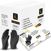 Carton of 1000 pcs Delta Industrial Black Nitrile Gloves 6g Powder Free Heavy Duty - Small