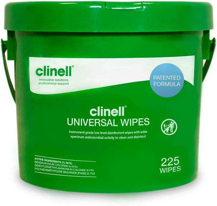 Bucket of 225 Wipes Clinell Universal Disinfectant Wipe