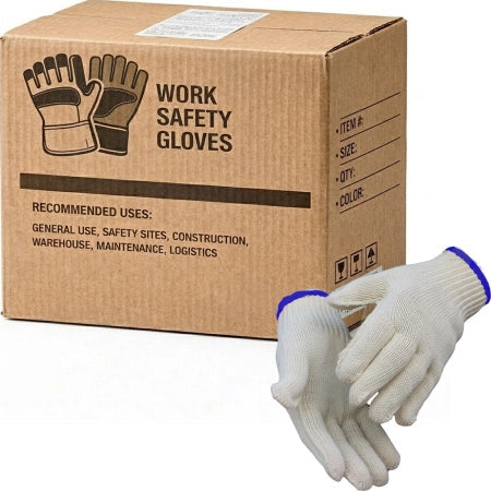 Carton of 240 Eagle Knitted Poly Cotton Gloves - Mens