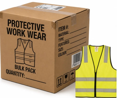 Carton of 100 pcs Maxisafe Hi-Vis Day Vest Yellow Day Visibility