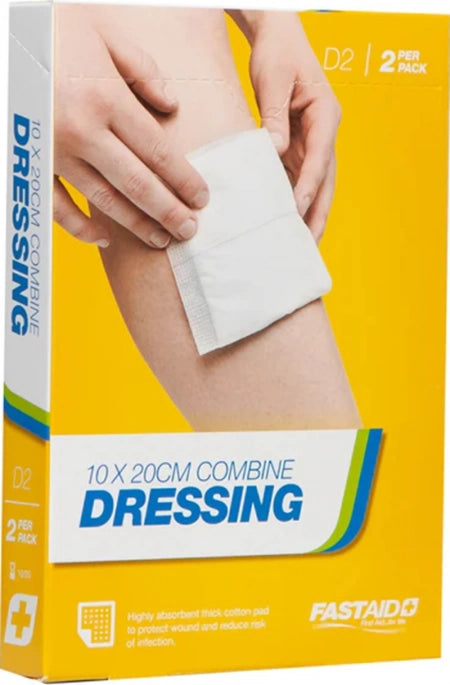 FastAid D2 Combine Dressing 10 x 20cm Pack of 2