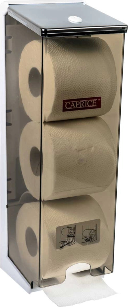 Caprice 3 Roll Toilet Roll Dispenser ABS Plastic - Suitable for 225 / 400 / 700 Toilet Rolls