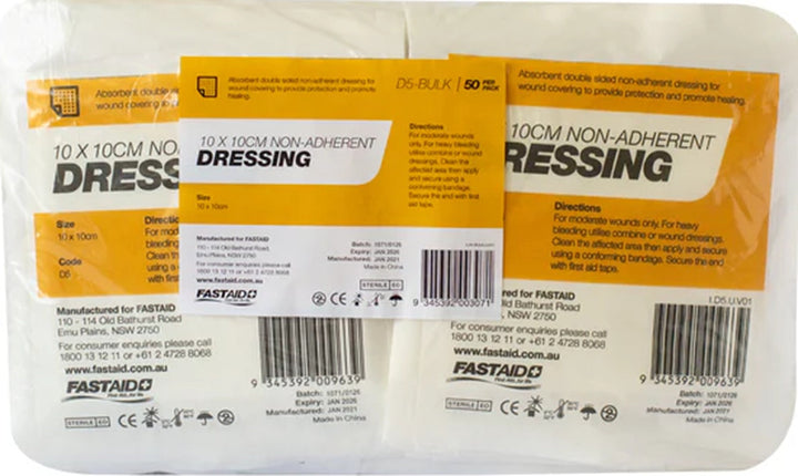 FastAid Non-Adherent Dressing 10 x 10cm Pack of 50