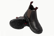 Cougar Brown Smooth Leather Steel Toe Elastic Sided Safety Boots E201 C (Size 3 AUS/UK)