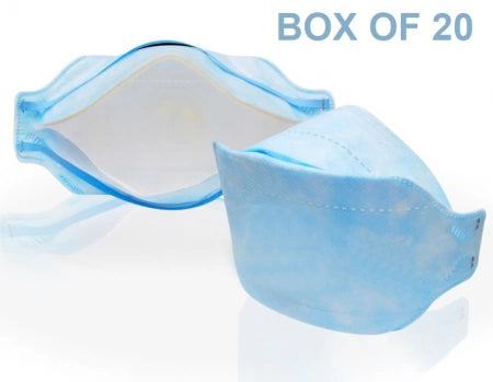 Box of 20 Eagle P2 N95 Respiration Face Mask Flat Fold Fish Style