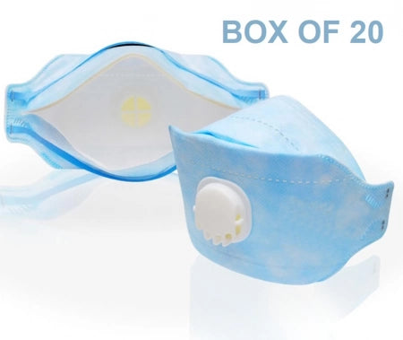 Eagle Flat Fold P2 / N95 Filter Respiration Mask with Valve (Box of 20)