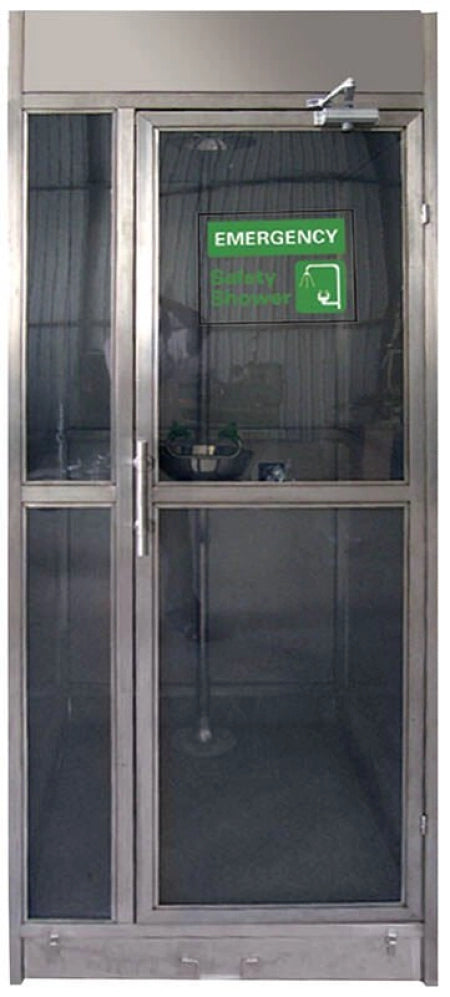 Carton of 3 Packs Maxisafe Enclosed Stainless Steel Decontamination Shower Eye Face Wash Booth Emergency Wash Station