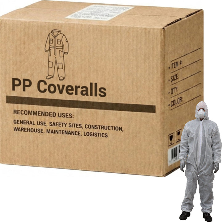 Carton of 50 PP Coverall White
