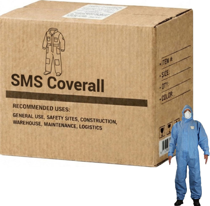 Carton of 50 SMS Coverall Blue