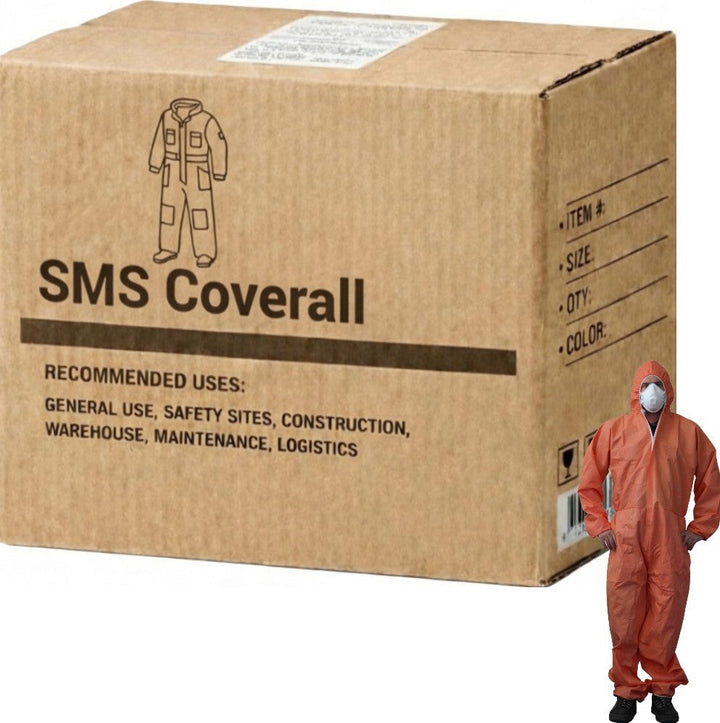 Carton of 50 SMS Coverall Orange - 3