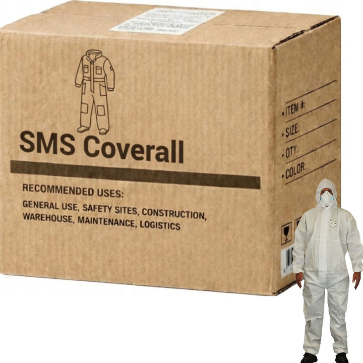 Carton of 50 pcs SMS Coverall White