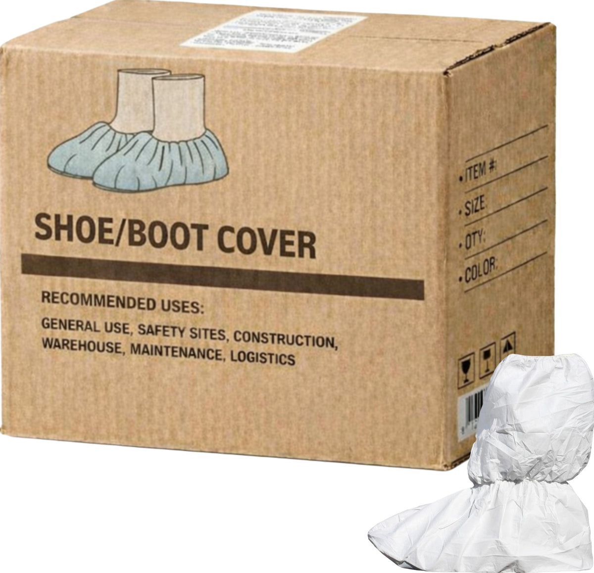 Carton of 500 pcs PP Boot Cover PE Coated White