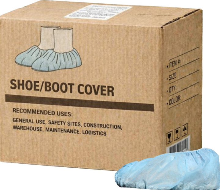Carton of 500 pcs PP Shoe Cover Non-Skid Blue