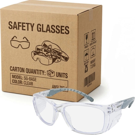 Carton of 120 Packs Rayzr Clear Safety Glasses Clear Frame Lightweight Protection