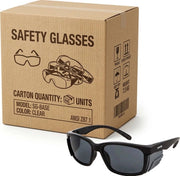 Carton of 120 Rayzr Black Polarised Smoke Safety Glasses Glare Reduction