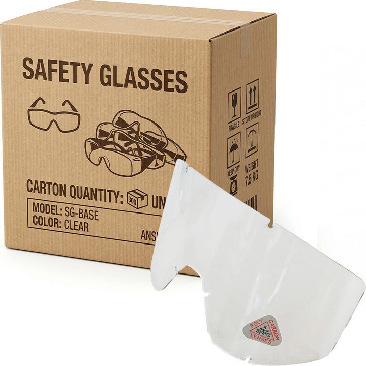 Carton of 50 Packs Maxisafe Clear Replacement Lens for Goggle