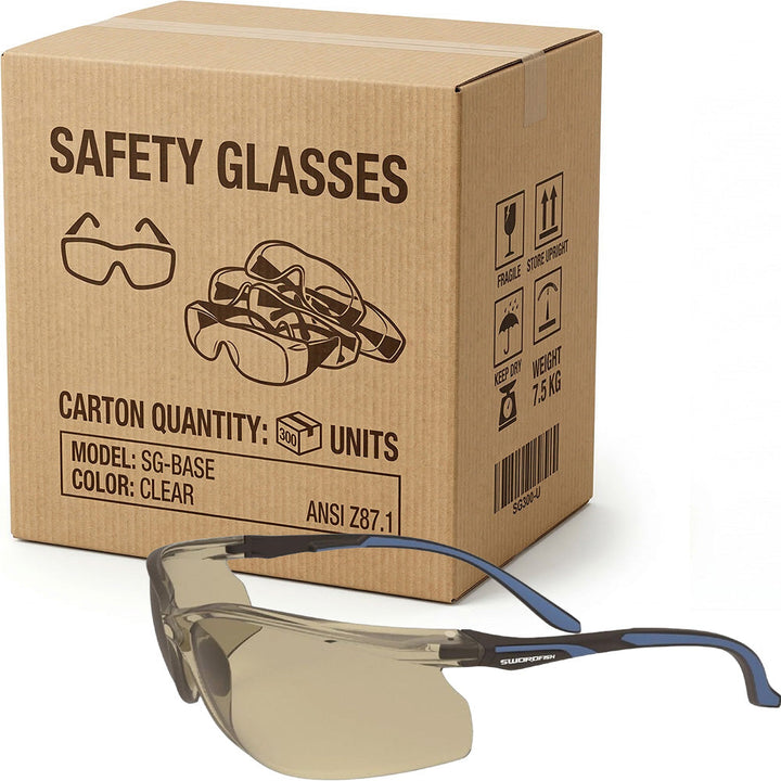 Carton of 144 Pairs Swordfish Anti-Fog Bronze Safety Glasses Outdoor Protection