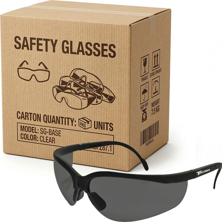 Carton of 300 Maxisafe TACOMA Safety Glasses Smoke Lens ETA364