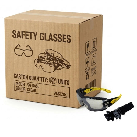 Carton of 144 Evolve Silver Mirror Safety Glasses with Gasket & Headband