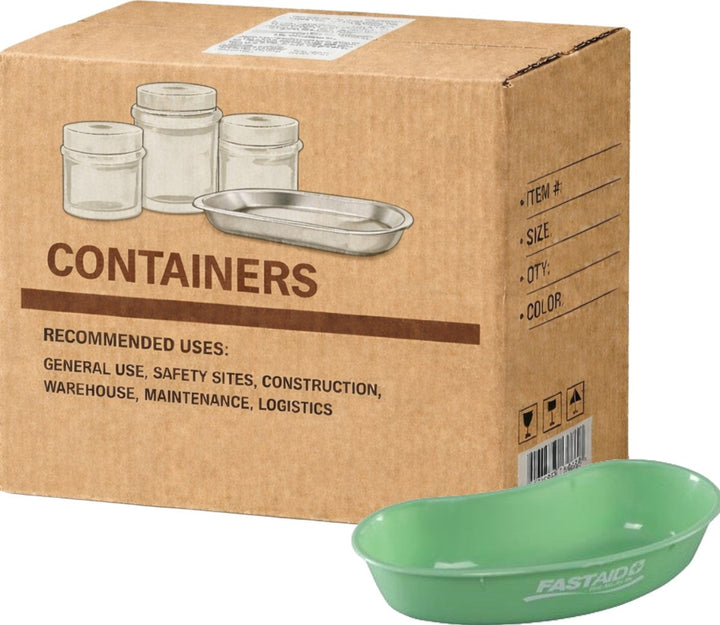 Carton of 100 FastAid Clear Plastic Kidney Tray