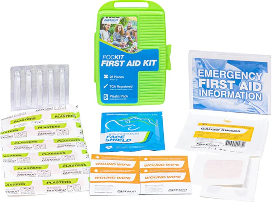 FastAid PocKit(TM) Plastic Portable First Aid Kit