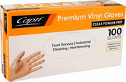 Capri Clear Powder Free Vinyl Gloves Box of 100