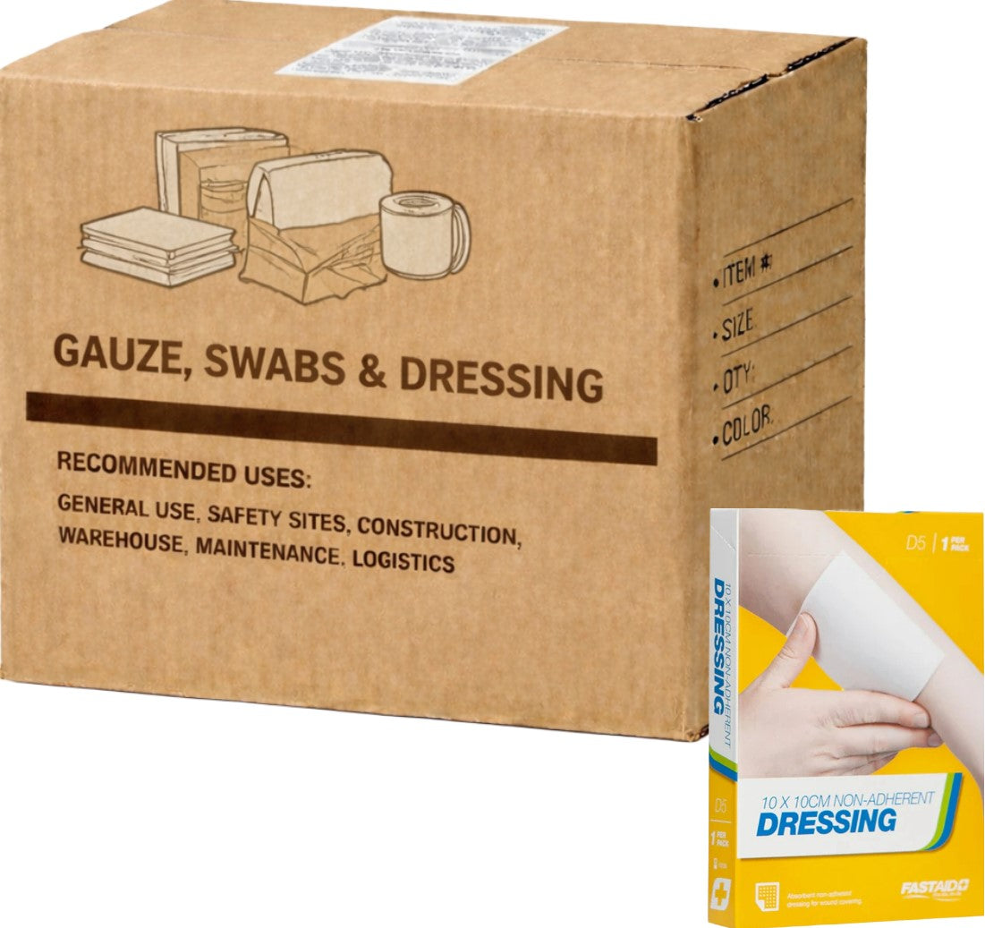 Carton of 10 FastAid D5 Non-Adherent Dressing 10x10