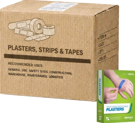 Carton of 10 FastAid P14 Food Grade Plasters Metal and Visual Detectable