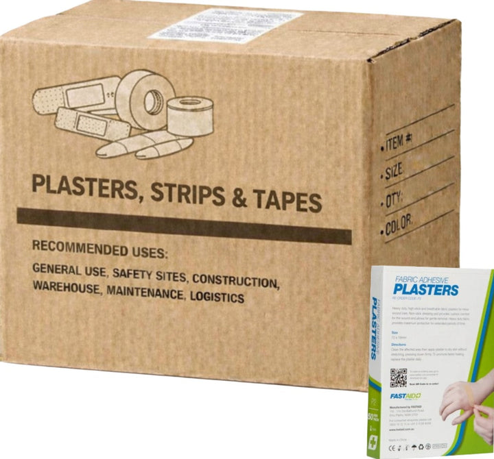 Carton of 10 FastAid P2 Adhesive Plasters Fabric 72 x 19m