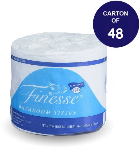 Carton of 48 Finesse Bathroom Tissue Individual Wrap 2 Ply - 700 Sheets/Roll (Standard Option)