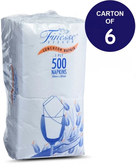 Carton of 6 Finesse Luncheon Napkins 1 Ply - 500 Sheets/Pack (Entry Option)