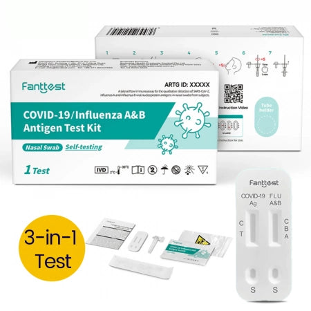 Fanttest 3-in-1 COVID-19 / Influenza A&amp;B Rapid Antigen Test Kit (Nasal) Very High Sensitivity Expiry&nbsp;03 2025