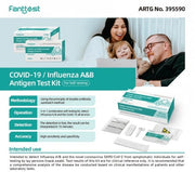 5 Pack Fanttest 3-in-1 COVID-19 Influenza A/B Rapid Antigen Test Kit Nasal Very High Sensitivity Expiry 04 2027