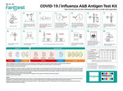 5 Pack Fanttest 3-in-1 COVID-19 Influenza A/B Rapid Antigen Test Kit Nasal Very High Sensitivity Expiry 04 2027