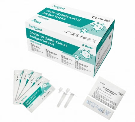 5 Pack Fanttest 3-in-1 COVID-19 Influenza A/B Rapid Antigen Test Kit Nasal Very High Sensitivity Expiry 04 2027