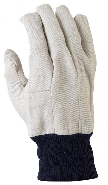 Pack of 12 Maxisafe Cotton Drill Gloves Blue Cuff - Large (Mens)