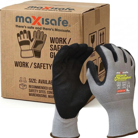 Carton of 120 Pairs Black Knight Gripmaster Cut Resistant Gloves Level B Coated