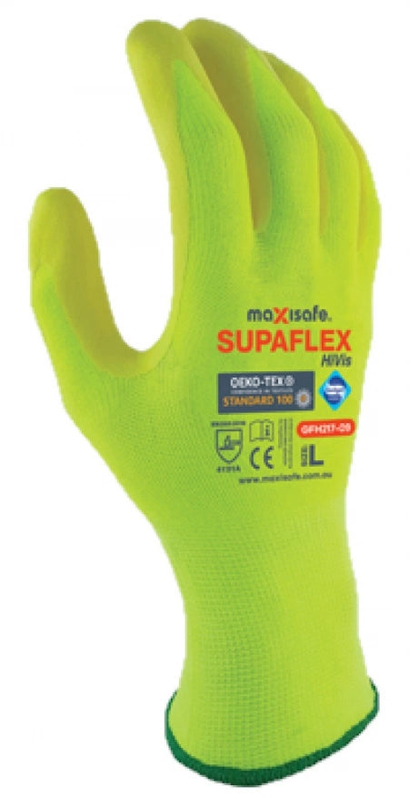 Maxisafe SupaFlex Hi-Vis Yellow Glove with Micro-foam Coating (GFH217)