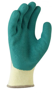 Maxisafe Green Grippa Knitted Poly Cotton Glove with Green Latex palm