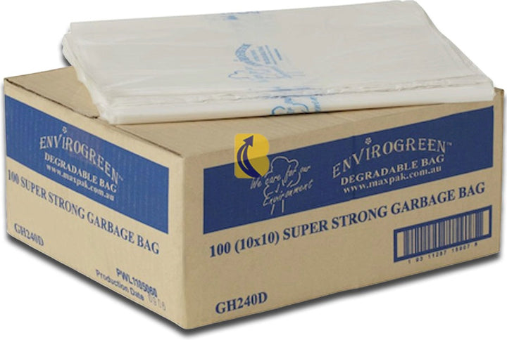 Carton of 100pcs 240L MaxValu Envirogreen Degradable Garbage Bag