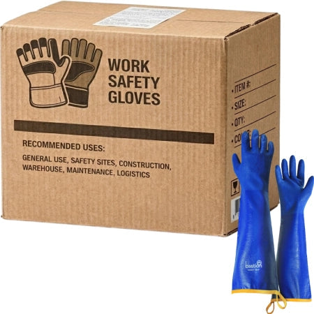 Carton of 24 Pairs Almada Blue Nitrile Gloves 500mm Rough Grip Size 8