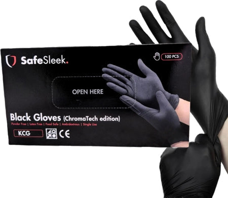 Black ChromaTech Premium Nitrile Blend Gloves Powder Free 5g Box of 100