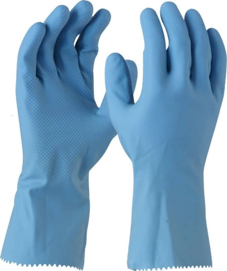 Pack of 12 Maxisafe Blue Latex Silverlined Glove 33cm