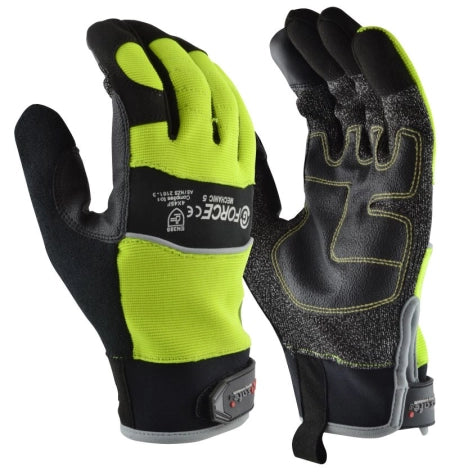 Carton of 120 Pairs G-Force Hi-Vis Cut Resistant Mechanics Gloves Level F