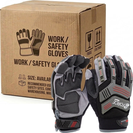 Carton of 120 Maxisafe G-Force Impact Mechanics Heavy Duty Gel Gloves GMH157