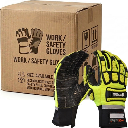Carton of 60 Pairs G-Force Impact Mechanics Gloves TPR Back